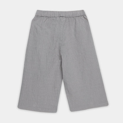 Gray checkered pants on a white background
