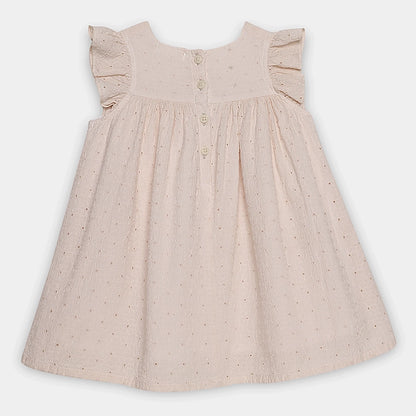 Peach Hakoba Cotton A-Line Dress