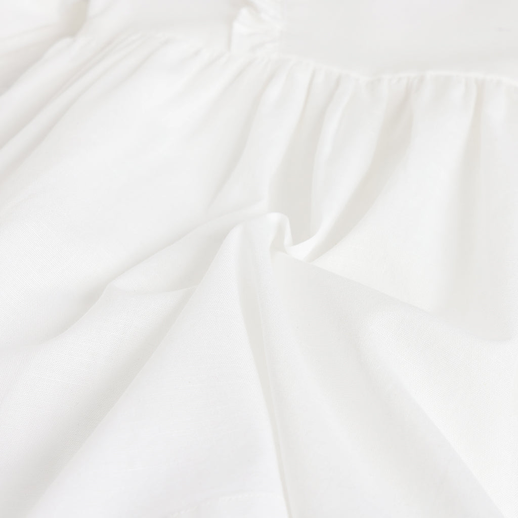 Close-up of white fabric with folds
